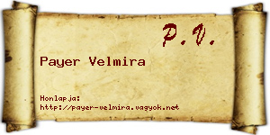Payer Velmira névjegykártya